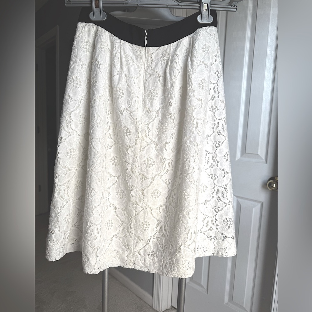 LOFT White Lace Skirt, white, size 2 - Picture 2 of 4